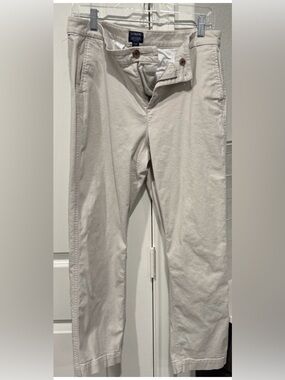 J.Crew High Rise Girlfriend Chino Pants Size 10 Cream Khaki Cropped Casual